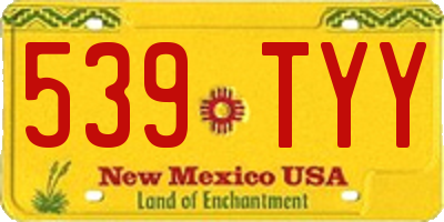 NM license plate 539TYY