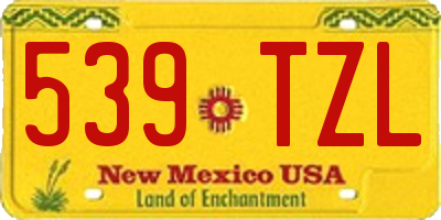 NM license plate 539TZL