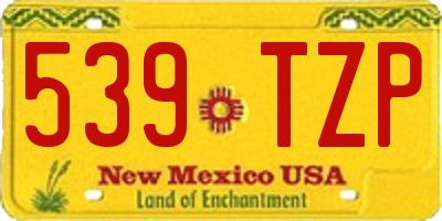 NM license plate 539TZP