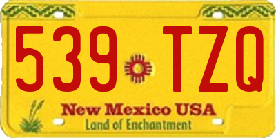 NM license plate 539TZQ