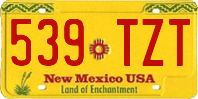 NM license plate 539TZT