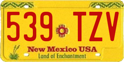 NM license plate 539TZV