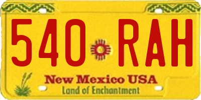 NM license plate 540RAH