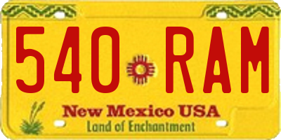 NM license plate 540RAM