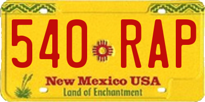 NM license plate 540RAP
