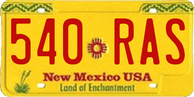 NM license plate 540RAS