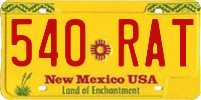 NM license plate 540RAT