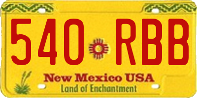 NM license plate 540RBB