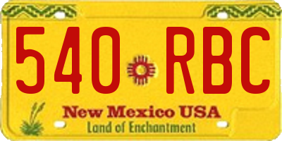 NM license plate 540RBC