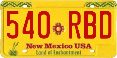 NM license plate 540RBD
