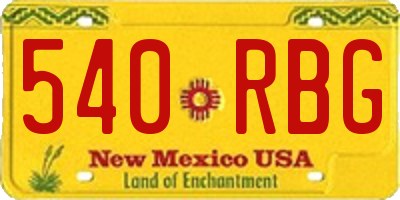 NM license plate 540RBG