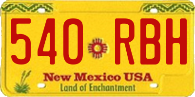 NM license plate 540RBH