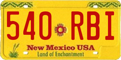 NM license plate 540RBI