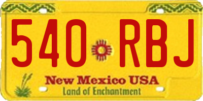 NM license plate 540RBJ