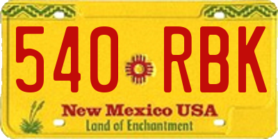 NM license plate 540RBK