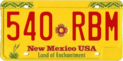 NM license plate 540RBM