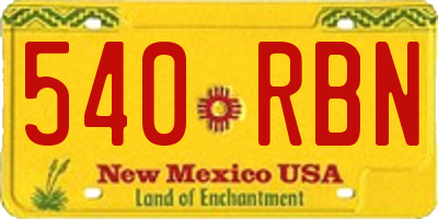 NM license plate 540RBN