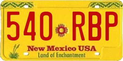 NM license plate 540RBP