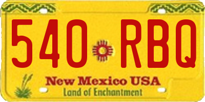 NM license plate 540RBQ