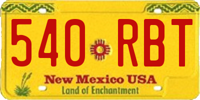 NM license plate 540RBT