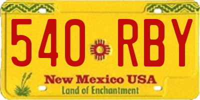 NM license plate 540RBY