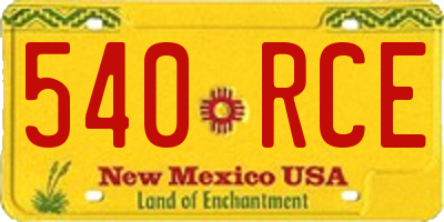 NM license plate 540RCE