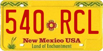 NM license plate 540RCL