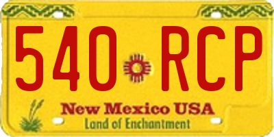 NM license plate 540RCP