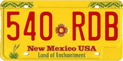 NM license plate 540RDB