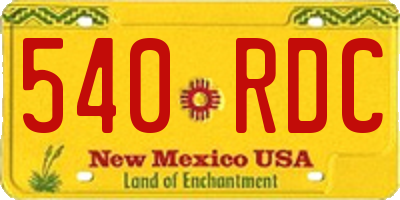 NM license plate 540RDC