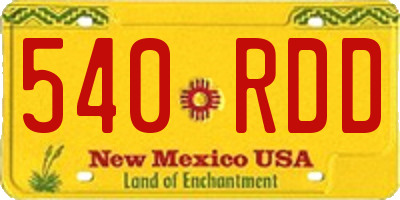 NM license plate 540RDD