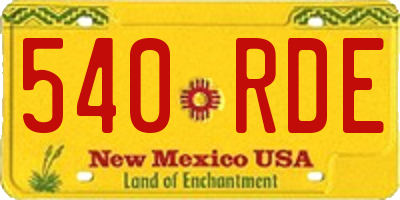 NM license plate 540RDE