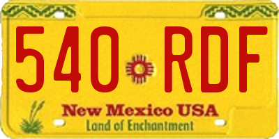 NM license plate 540RDF
