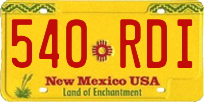 NM license plate 540RDI