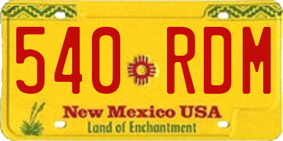 NM license plate 540RDM