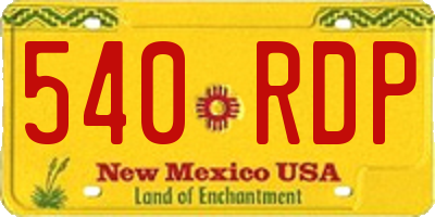 NM license plate 540RDP
