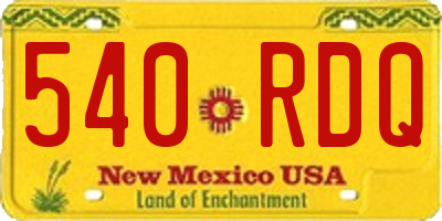 NM license plate 540RDQ