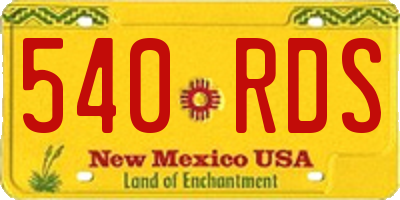 NM license plate 540RDS