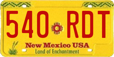 NM license plate 540RDT