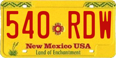 NM license plate 540RDW