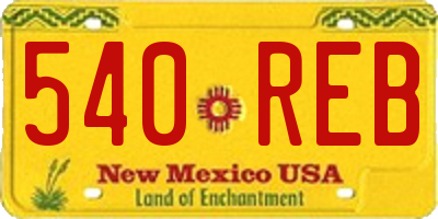 NM license plate 540REB