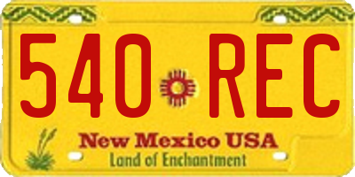 NM license plate 540REC