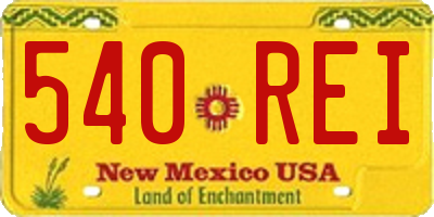 NM license plate 540REI