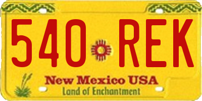 NM license plate 540REK