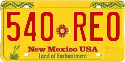 NM license plate 540REO