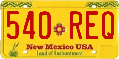 NM license plate 540REQ