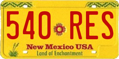 NM license plate 540RES