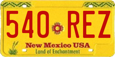 NM license plate 540REZ