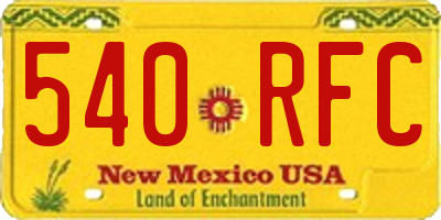 NM license plate 540RFC
