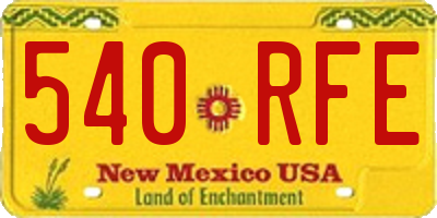 NM license plate 540RFE